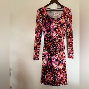 Nicole Miller dress with funky floral pattern. Size M